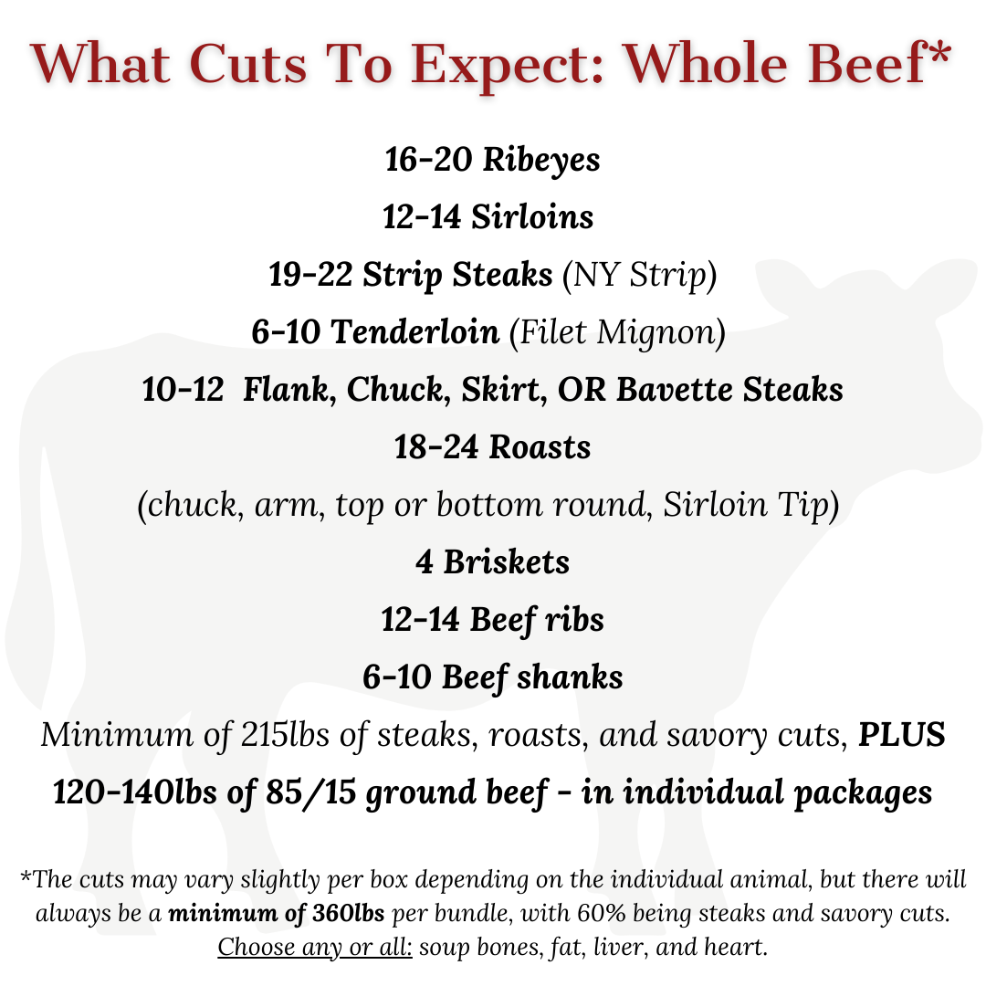 Whole Beef - DEPOSIT